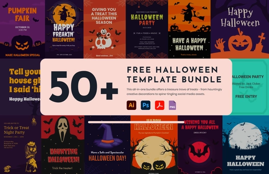 50+ Halloween Template Bundle
