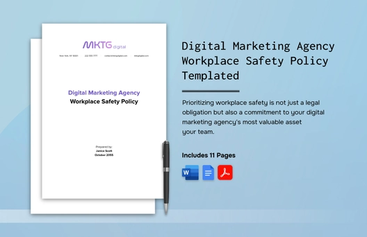 Digital Marketing Agency Workplace Safety Policy Template