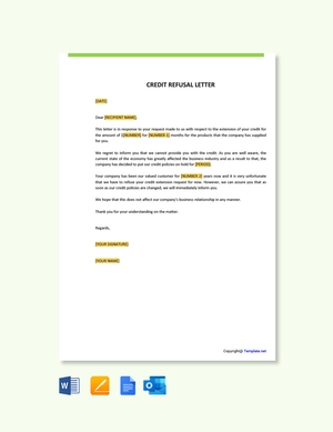 Credit Refusal Letter
