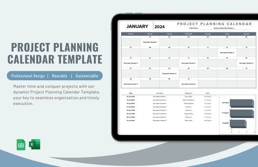 Project Planning Calendar Template