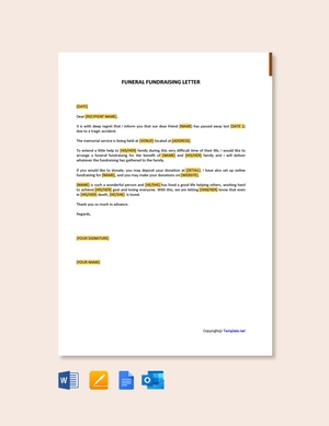 Funeral Fundraising Letter