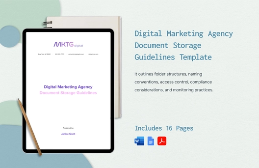 Digital Marketing Agency Document Storage Guidelines Template
