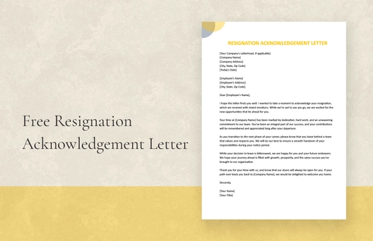 Resignation Acknowledgement Letter