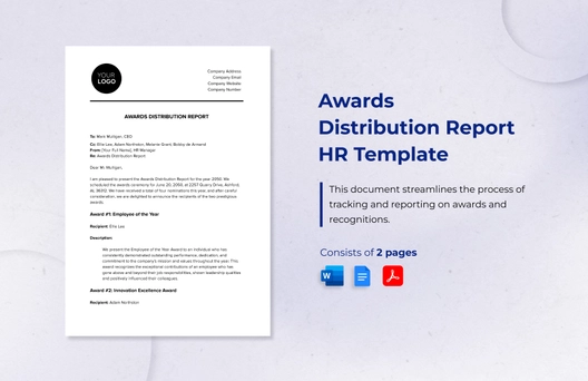Awards Distribution Report HR Template