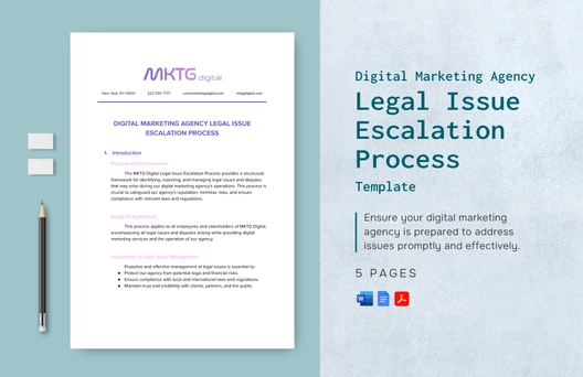 Digital Marketing Agency Legal Issue Escalation Process Template