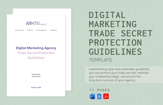 Digital Marketing Agency Trade Secret Protection Guidelines Template