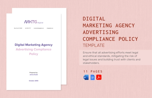 Digital Marketing Agency Advertising Compliance Policy Template