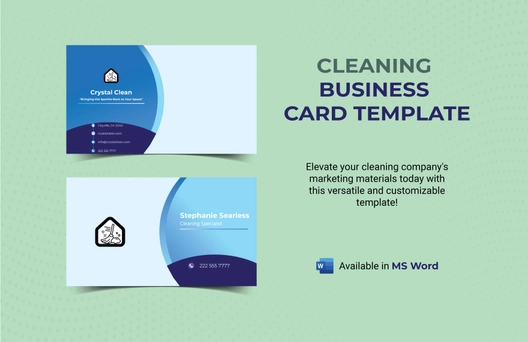 Cleaning Business Card Template