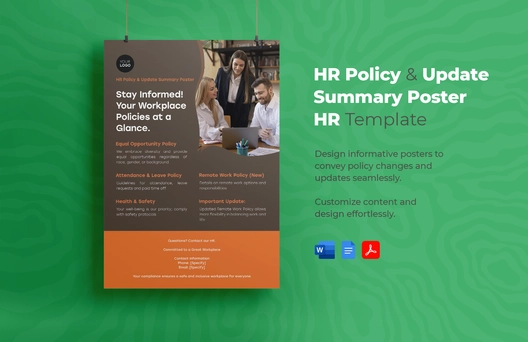 HR Policy and Update Summary Poster HR Template