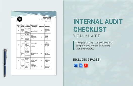 Internal Audit Checklist Template Internal Audit Checklist Template