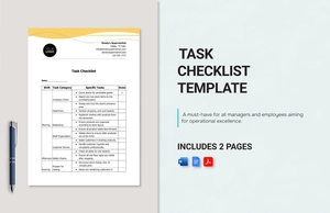 Task Checklist Template Task Checklist Template