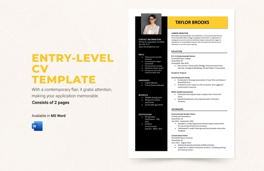 Entry-Level CV Template
