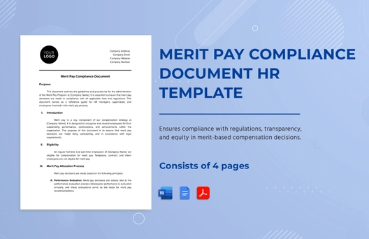Merit Pay Compliance Document HR Template