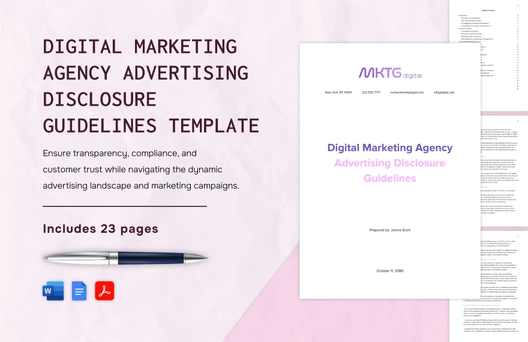 Digital Marketing Agency Advertising Disclosure Guidelines Template