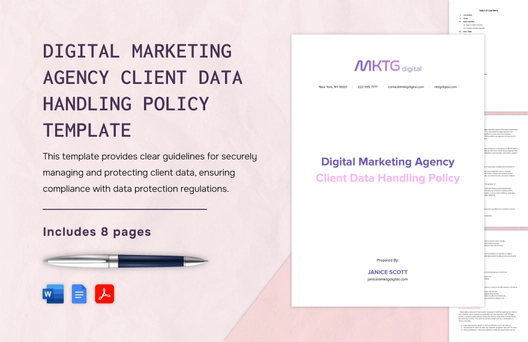 Digital Marketing Agency Client Data Handling Policy Template