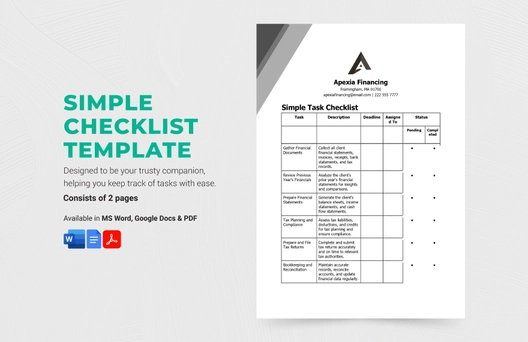 Simple Checklist Template