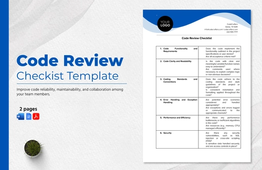 Code Review Checklist Template Code Review Checklist Template