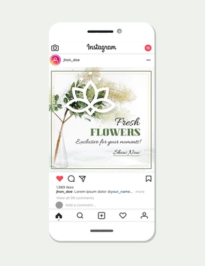 Flower Shop Instagram Ad Template