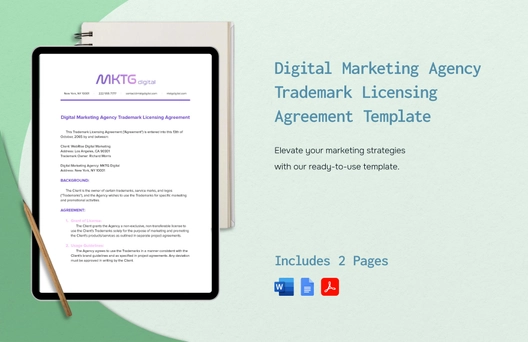 Digital Marketing Agency Trademark Licensing Agreement Template