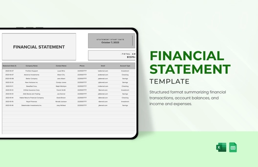 Financial Statement Template