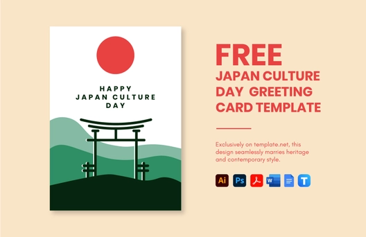 Japan Culture Day Greeting Card Template