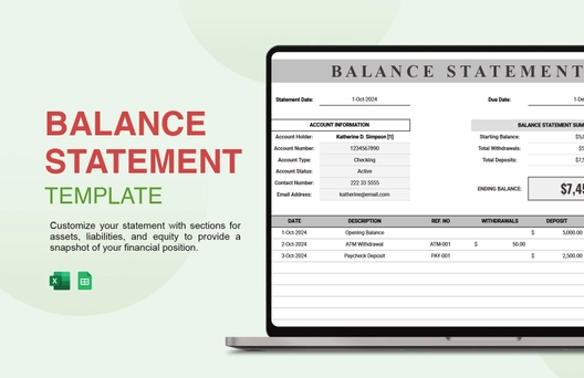 Balance Statement Template Balance Statement Template