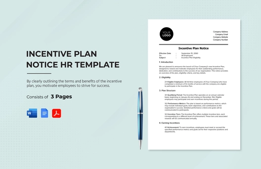 Incentive Plan Notice HR Template