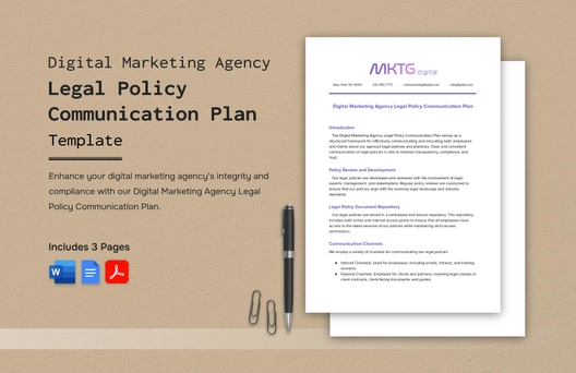 Digital Marketing Agency Legal Policy Communication Plan Template