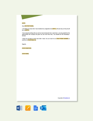 Employee Farewell Letter Template