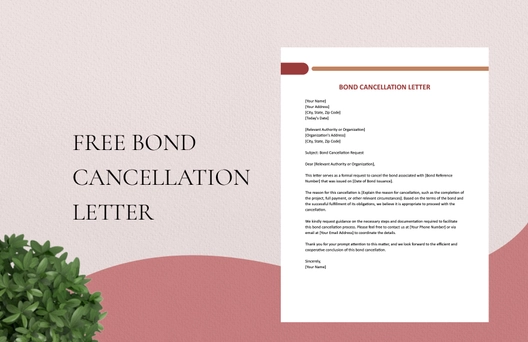 Bond Cancellation Letter