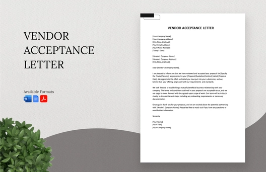 Vendor Acceptance Letter