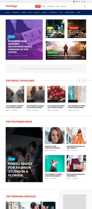 Magazine Style Wordpress Theme Template