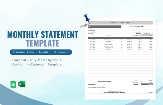 Monthly Statement Template Monthly Statement Template