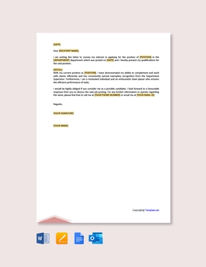 Letter Of Interest For Internal Job Posting Template