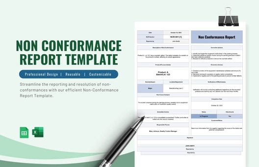 Non Conformance Report Template Non Conformance Report Template