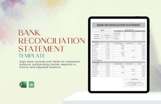 Bank Reconciliation Statement Template