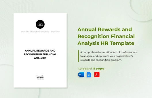 Annual Rewards and Recognition Financial Analysis HR Template