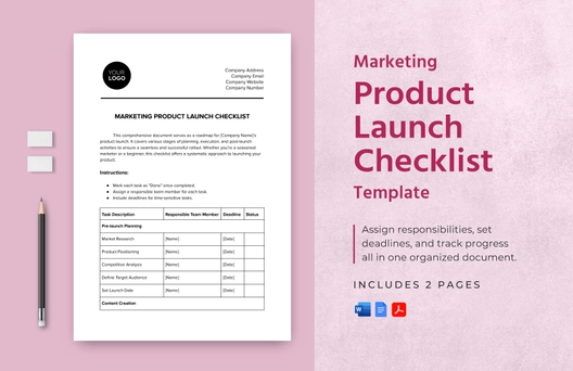 Marketing Product Launch Checklist Template Marketing Product Launch Checklist Template