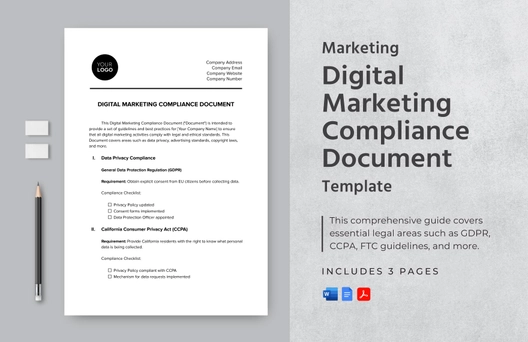 Marketing Digital Marketing Compliance Document Template