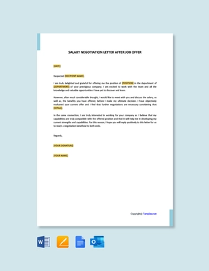 Salary Negotiation Letter After Job Offer