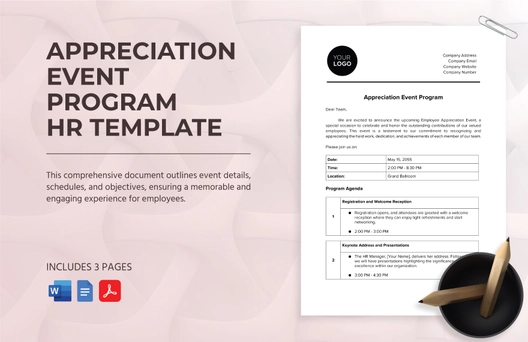 Appreciation Event Program HR Template Appreciation Event Program HR Template