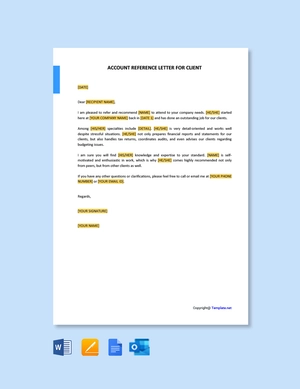 Accountant Reference Letter for Client Template