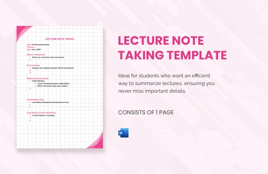 Lecture Note Taking Template