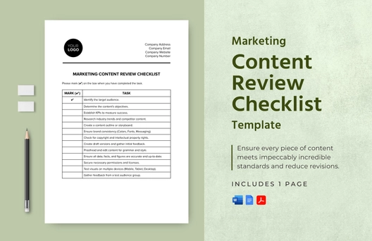 Marketing Content Review Checklist Template Marketing Content Review Checklist Template