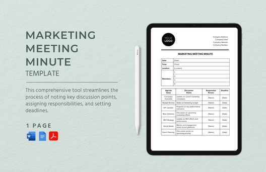 Marketing Meeting Minute Template