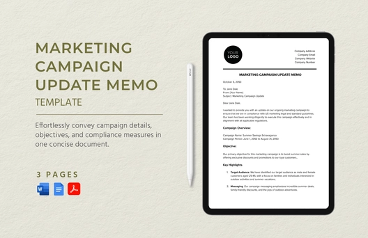 Marketing Campaign Update Memo Template