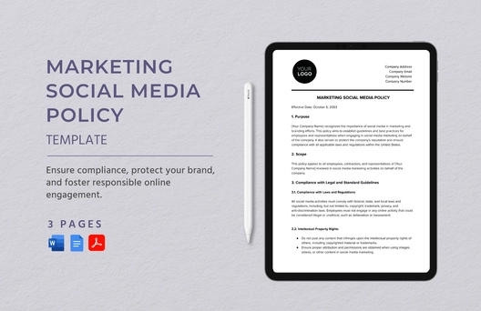 Marketing Social Media Policy Template