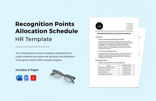 Recognition Points Allocation Schedule HR Template Recognition Points Allocation Schedule HR Template
