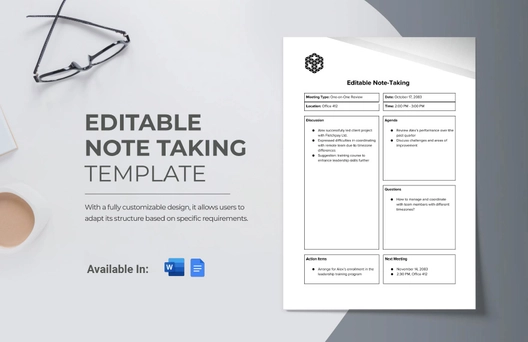 Editable Note Taking Template