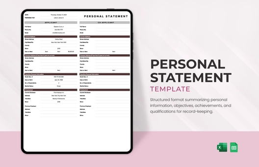 Personal Statement Template Personal Statement Template